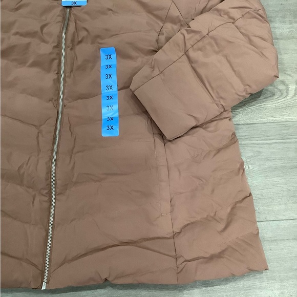 Women's 32 Degrees 3X 3XL Power Tech Jacket Coat Quilted Brown Lightweight Hood - Picture 10 of 13